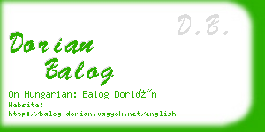 dorian balog business card